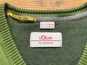 Vorschaubild 5 von Pullover Herren V-Ausschnitt Gr. M Grün Baumwolle Langarm Strick Basic