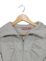 Vorschaubild 3 von Damen Trainingsjacke Sweatjacke Grau Gr. L Baumwolle Sportjacke