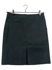 Vorschaubild 1 von Damen Faltenrock Schwarz Gr. 34/XS Baumwolle Casual Büro