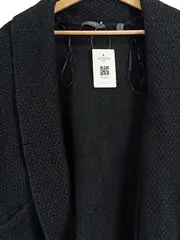 Vorschaubild 2 von Damen Strickjacke Kurzarm Schwarz Wolle Oversize Gr. M