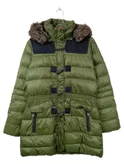 Vorschaubild 1 von Damen Steppjacke Wintermantel Gr. 42 Oliv Kapuze Fell