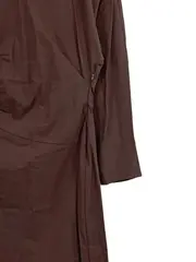 Vorschaubild 2 von Damen Kleid Braun Gr. 38/M Langarm Elegant Midikleid Raffung