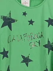 Vorschaubild 2 von Damen T-Shirt 3/4 Arm Sterne Schriftzug Nieten Grün 46 3XL