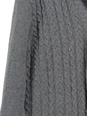 Vorschaubild 4 von Herren Strickjacke Cardigan Wolle Zopfstrick Grau Gr. 48/M