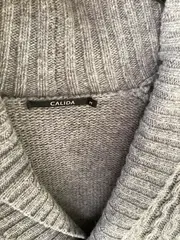 Vorschaubild 5 von Herren Strickjacke Cardigan Wolle Zopfstrick Grau Gr. 48/M