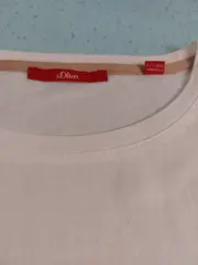 Vorschaubild 5 von Damen T-Shirt Gr. 38 Weiß Kurzarm Brusttasche Zierknöpfe