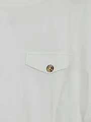 Vorschaubild 3 von Damen T-Shirt Gr. 38 Weiß Kurzarm Brusttasche Zierknöpfe