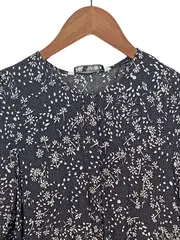Vorschaubild 2 von Damen Freizeitkleid Blumenmuster Schwarz Gr. 36/S Viskose