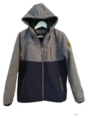 Vorschaubild 8 von Kinder Outdoorjacke Gr. 158 Grau Blau Kapuze Jungen