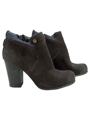 Vorschaubild 1 von Denim Damen Stiefeletten Braun Wildleder Gr. 37 Absatz