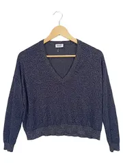 Vorschaubild 1 von LIU•JO Damen Pullover V-Ausschnitt Glitzer Blau Gr. 34/XS Elegant