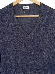Vorschaubild 2 von LIU•JO Damen Pullover V-Ausschnitt Glitzer Blau Gr. 34/XS Elegant