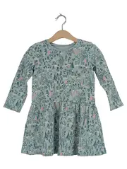 Vorschaubild 1 von Mädchen Kleid Gr. 98 Waldtiere Print Langarm Mintgrün