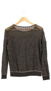 Vorschaubild 2 von Damen Pullover Gr. 38/M Grau Casual Lochmuster