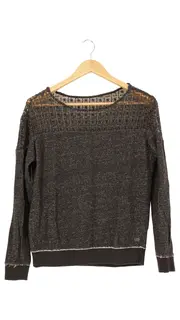 Vorschaubild 1 von Damen Pullover Gr. 38/M Grau Casual Lochmuster