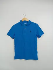 Vorschaubild 2 von Herren Poloshirt Gr. 36 Blau Casual Kurzarm