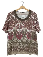 Vorschaubild 1 von Damen T-Shirt Blumenmuster Kurzarm Gr. 38 M Mehrfarbig