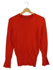 Vorschaubild 1 von Damen Pullover Gr. 36/S Rot Langarm Strass Logo Viskose