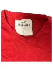 Vorschaubild 2 von Herren Pullover V-Ausschnitt Rot Gr. S Baumwolle Logo