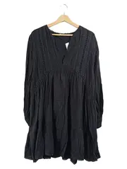 Vorschaubild 1 von Damen Tunikakleid Freizeitkleid Schwarz Spitze Gr. 44 XXL