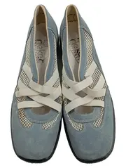 Vorschaubild 2 von Antistress Ballerina Slipper Damen Wildleder Blau Gr. 41 Cut-Outs