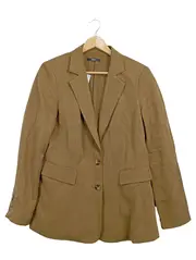 Vorschaubild 1 von Damen Blazer Sakko Beige Gr. 40 Lyocell Leinen Business