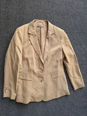 Vorschaubild 3 von Damen Blazer Sakko Beige Gr. 40 Lyocell Leinen Business