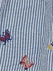 Vorschaubild 3 von Mädchen Kleid Gr. 108/110 Blau Weiß Gestreift Schmetterlinge