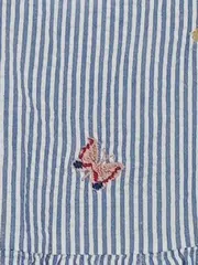 Vorschaubild 2 von Mädchen Kleid Gr. 108/110 Blau Weiß Gestreift Schmetterlinge