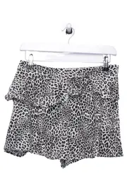 Vorschaubild 2 von Damen Shorts S Schwarz Animal-Print Leopard Rüschen Modisch