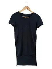 Vorschaubild 1 von T-Shirt Damen Schwarz Gr. 34/XS Longshirt Basic Casual Minimalistisch