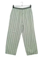 Vorschaubild 1 von Herren Schlafhose Pyjamahose gestreift Gr. M Baumwolle Grün