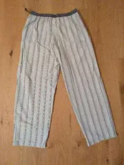 Vorschaubild 2 von Herren Schlafhose Pyjamahose gestreift Gr. M Baumwolle Grün