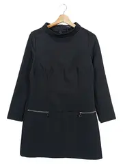 Vorschaubild 1 von Etuikleid Damen Gr. 36/S Schwarz Business Elegant Langarm Kleid