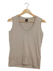 Vorschaubild 1 von Collection Damen Pullunder Strickweste V-Ausschnitt Beige Gr. M