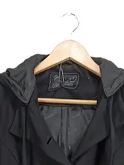 Vorschaubild 2 von Damen Wintermantel mit Kapuze Gr. 38;M Schwarz Wolle Polyester Viskose