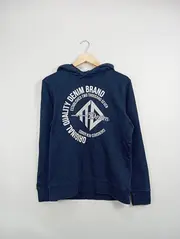 Vorschaubild 2 von Herren Kapuzenpullover Hoodie Gr. 48/M Blau Casual Logo-Print