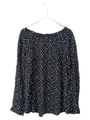 Vorschaubild 1 von Bluse Damen Gepunktet Langarm Viskose Schwarz Gr. 40/L