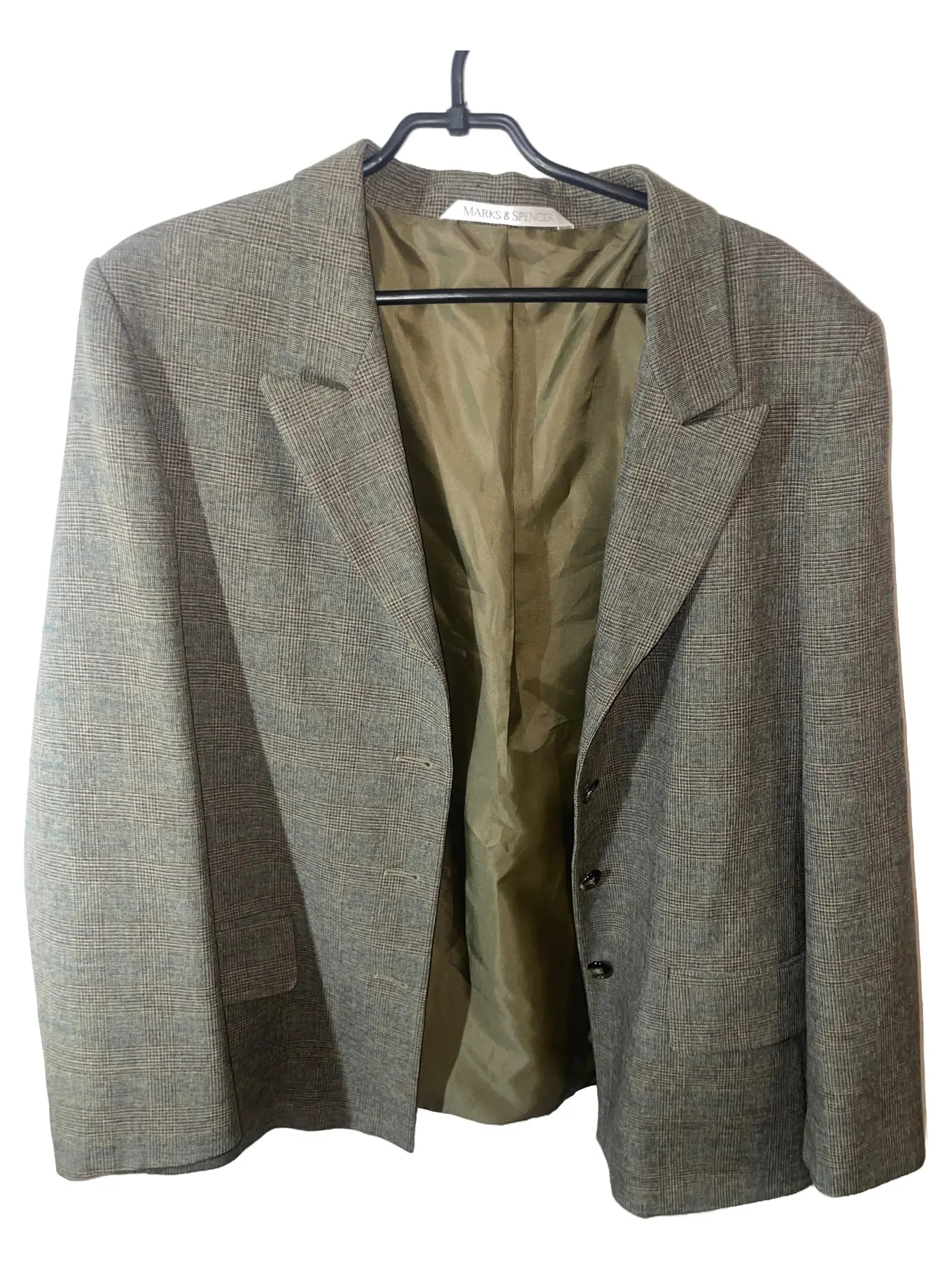 MARKS & SPENCER Sakko Herren Gr. 46 Braun Kariert Klassischer Blazer