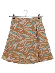 Vorschaubild 1 von A-Linienrock Damen Midirock Braun Abstrakt Gr. 38 M Viskose