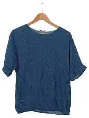 Vorschaubild 1 von Damen Bluse Gr. 36/S Blau Gepunktet Viskose Kurzarm
