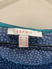 Vorschaubild 3 von Damen Bluse Gr. 36/S Blau Gepunktet Viskose Kurzarm