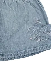 Vorschaubild 2 von Mini Mädchen Jeansrock Gr. 98 Blau Blumen Stickerei