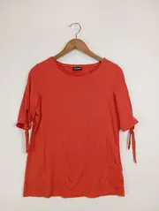Vorschaubild 3 von Taifun Damen T-Shirt Orange Uni Halbarm Schleife Freizeit Gr. UNI