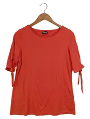 Vorschaubild 1 von Taifun Damen T-Shirt Orange Uni Halbarm Schleife Freizeit Gr. UNI