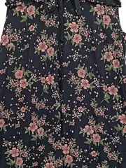 Vorschaubild 3 von Blusenkleid Blumenmuster Midikleid Damen Schwarz L