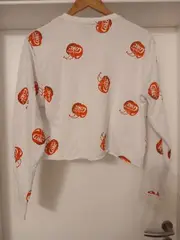 Vorschaubild 2 von Cherry Coke Cropped Sweatshirt Damen Gr. XS Weiß Langarm