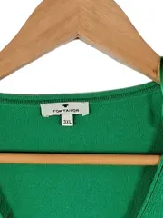 Vorschaubild 2 von Damen Pullover Grün Gr. 46 3XL V-Ausschnitt Basic