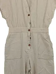 Vorschaubild 4 von Damen Jumpsuit Leinen Viskose Beige Gr. 38/M Casual Freizeit