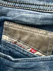 Vorschaubild 2 von Destroyed Jeans Herren W32 Blau Used Look Kordelzug Denim Hose